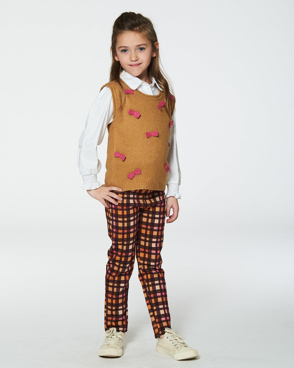 Milano Treggings Plaid Magenta And Brown-1