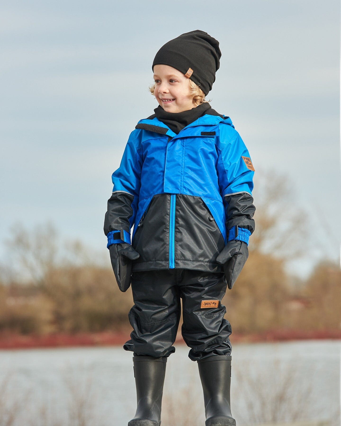 Two-Piece Mid-Season Outerwear Set Royal Blue And Black-1