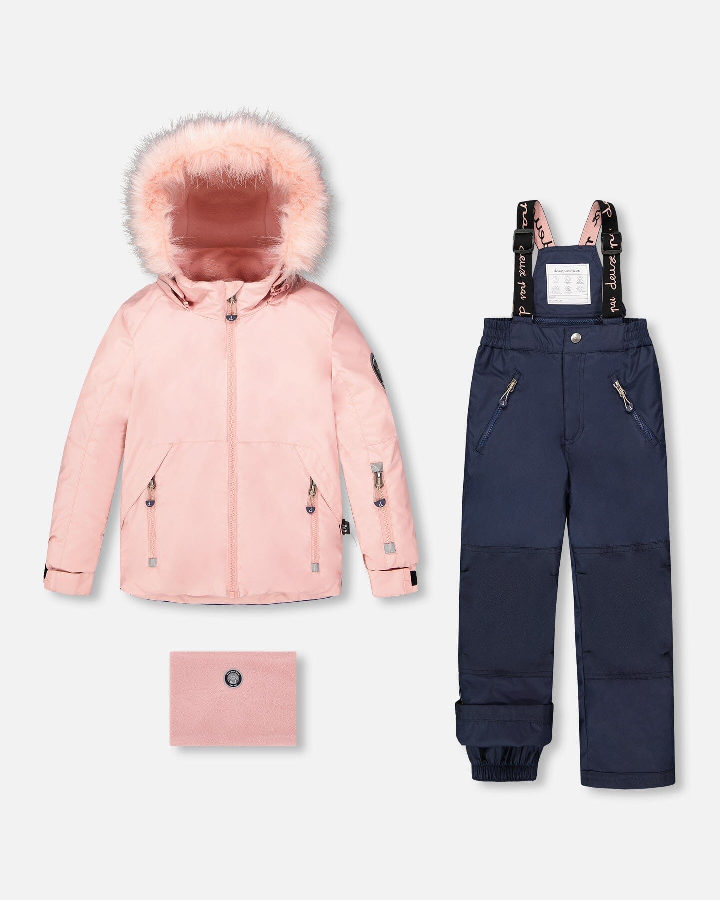 Two-Piece Play Snowsuit Navy Blue And Pink-0