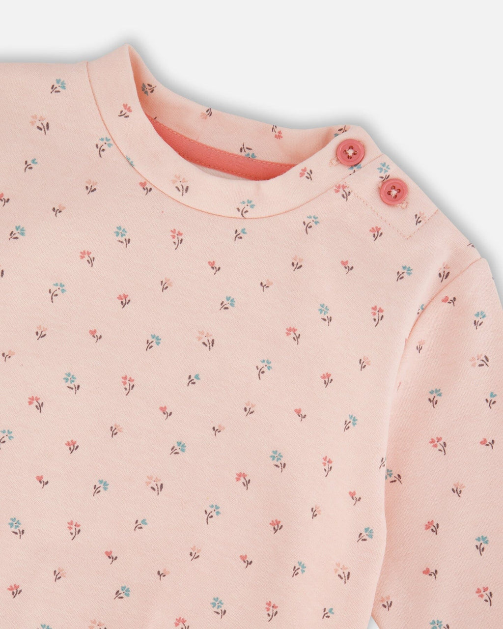 Organic Cotton Pant With Top Set Pink Mini Floral-2