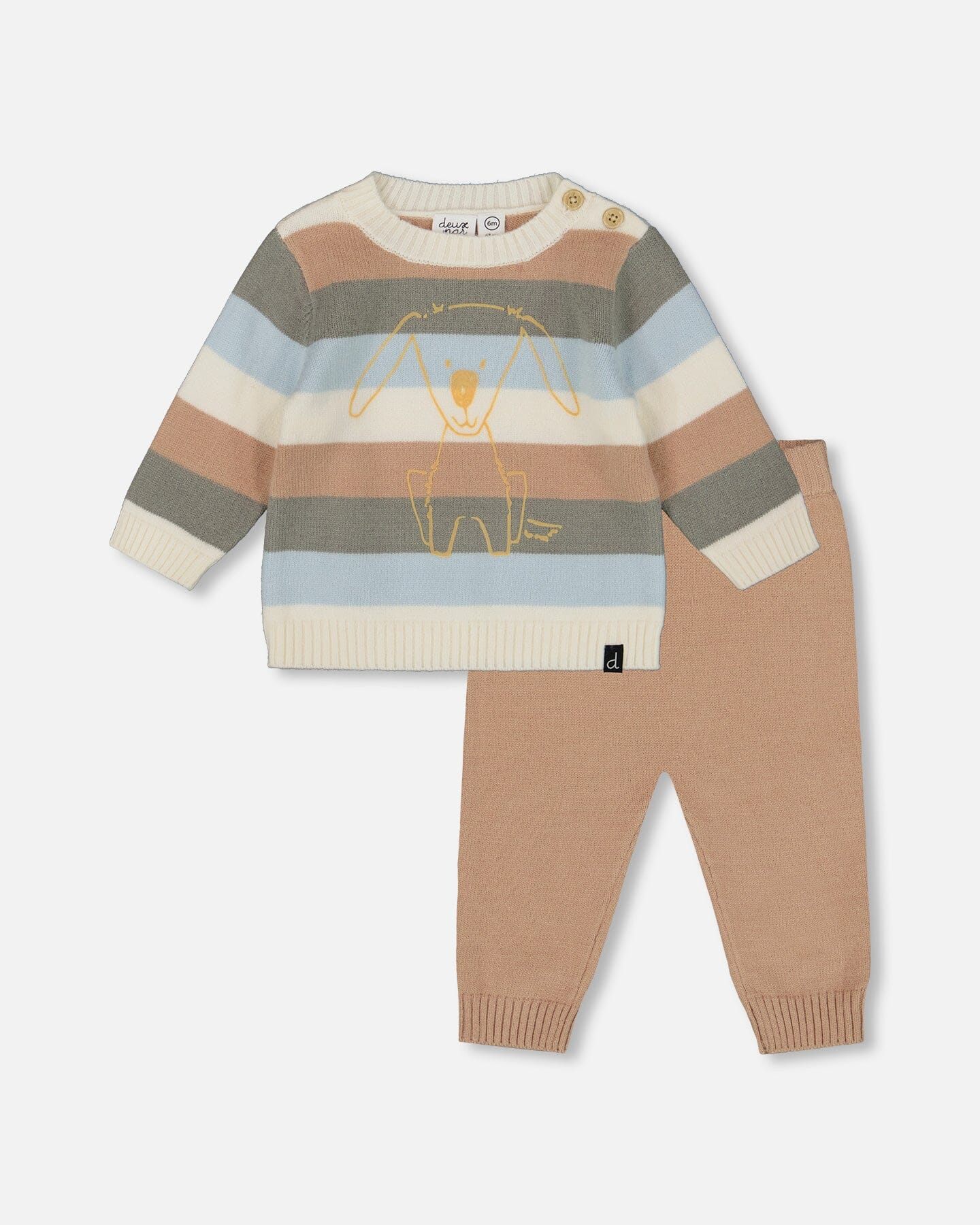 Knitted Top And Pant Set Light Caramel