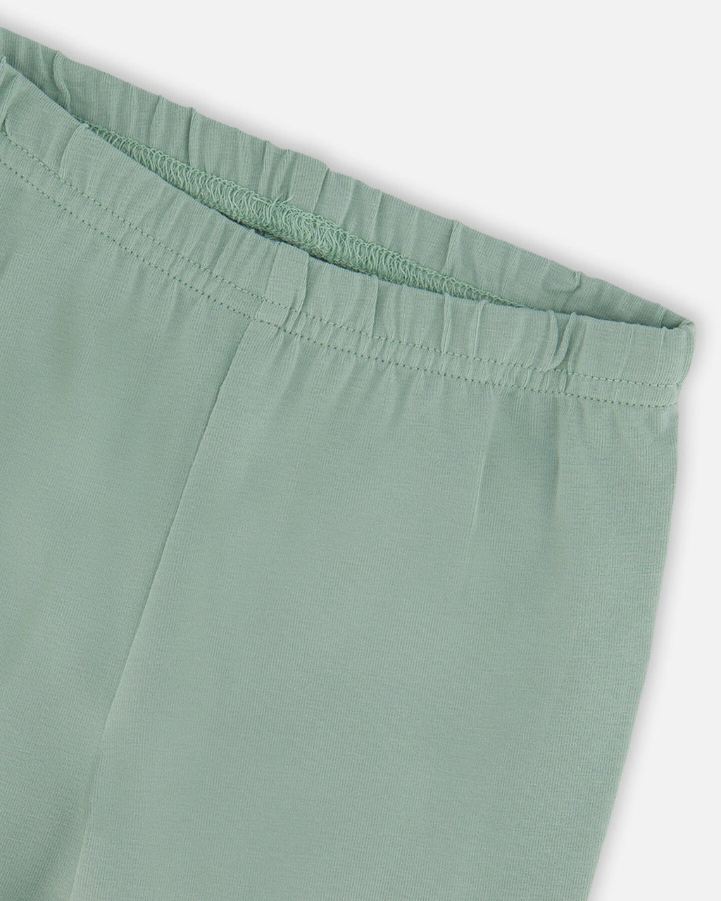 Organic Cotton Jersey Leggings Jade Green With Floral Detail-3