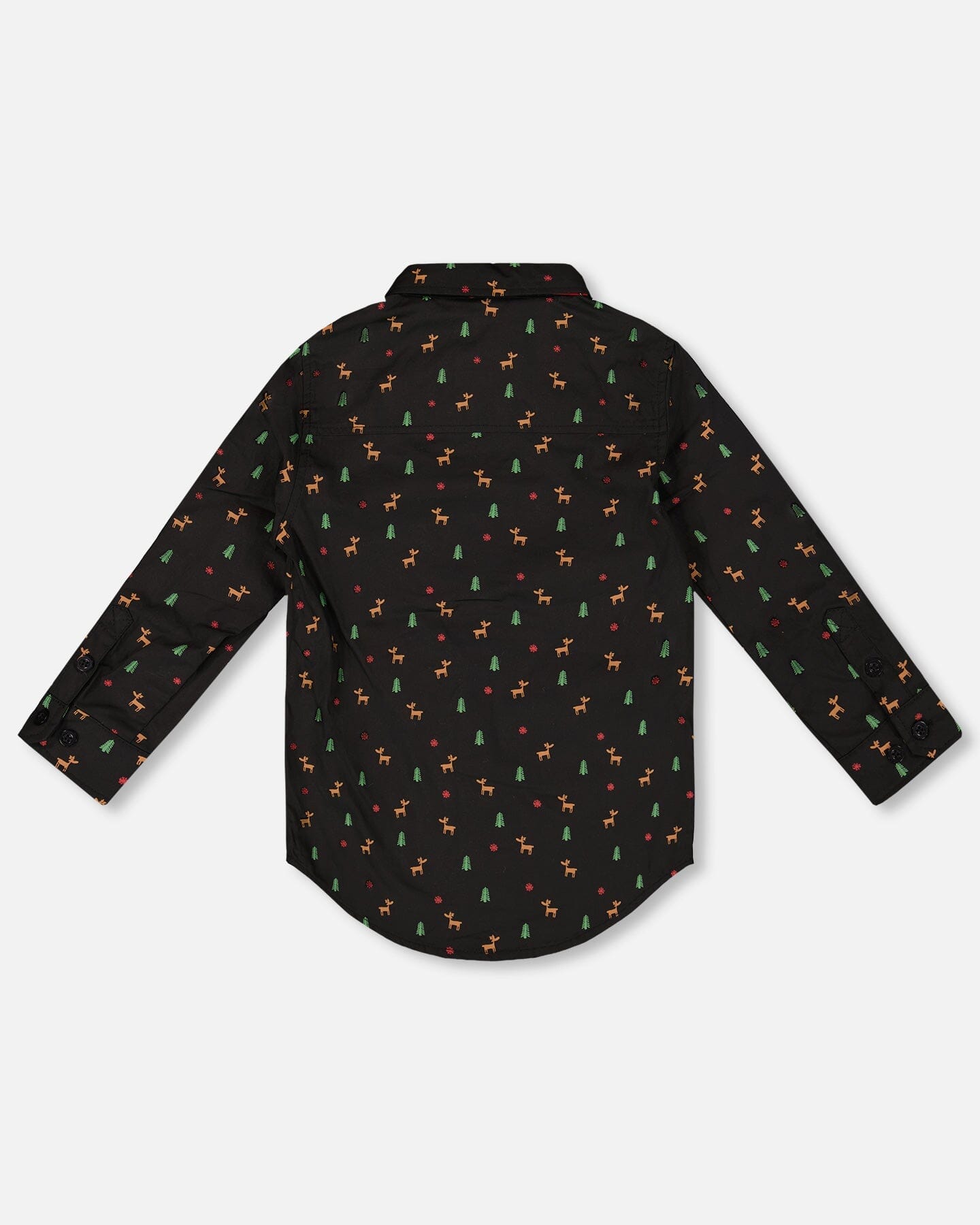 Printed Poplin Shirt Black And Multicolor With Bow Tie-2