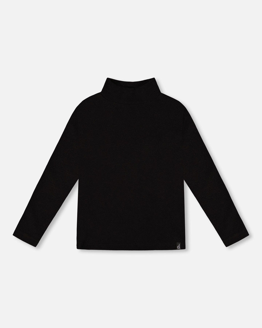 Super Soft Ribbed Mock Neck Top Black-0