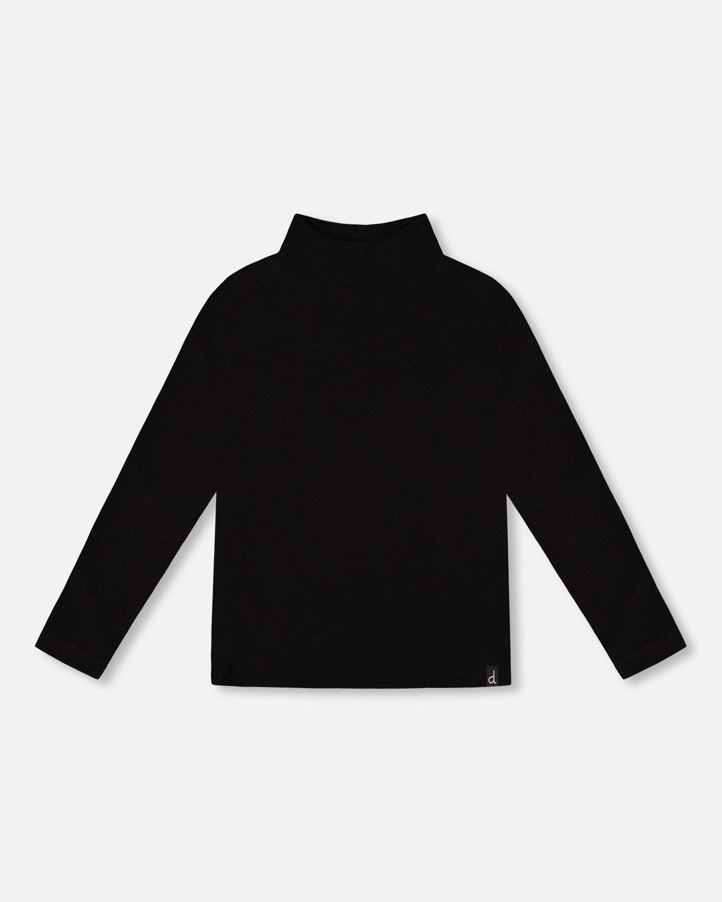 Super Soft Ribbed Mock Neck Top Black-0