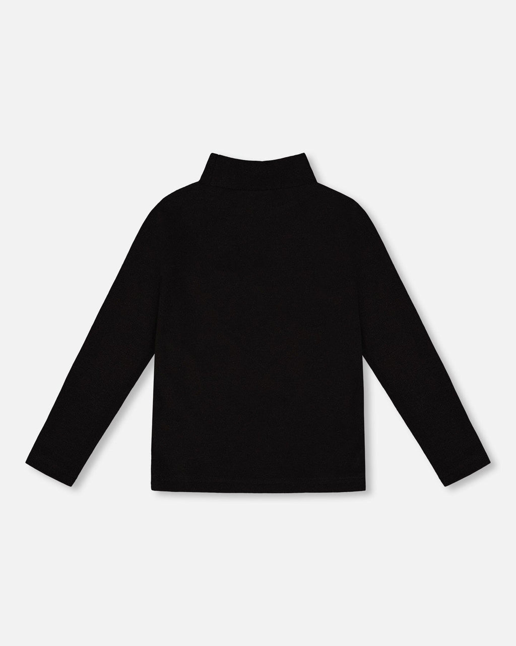 Super Soft Ribbed Mock Neck Top Black-2