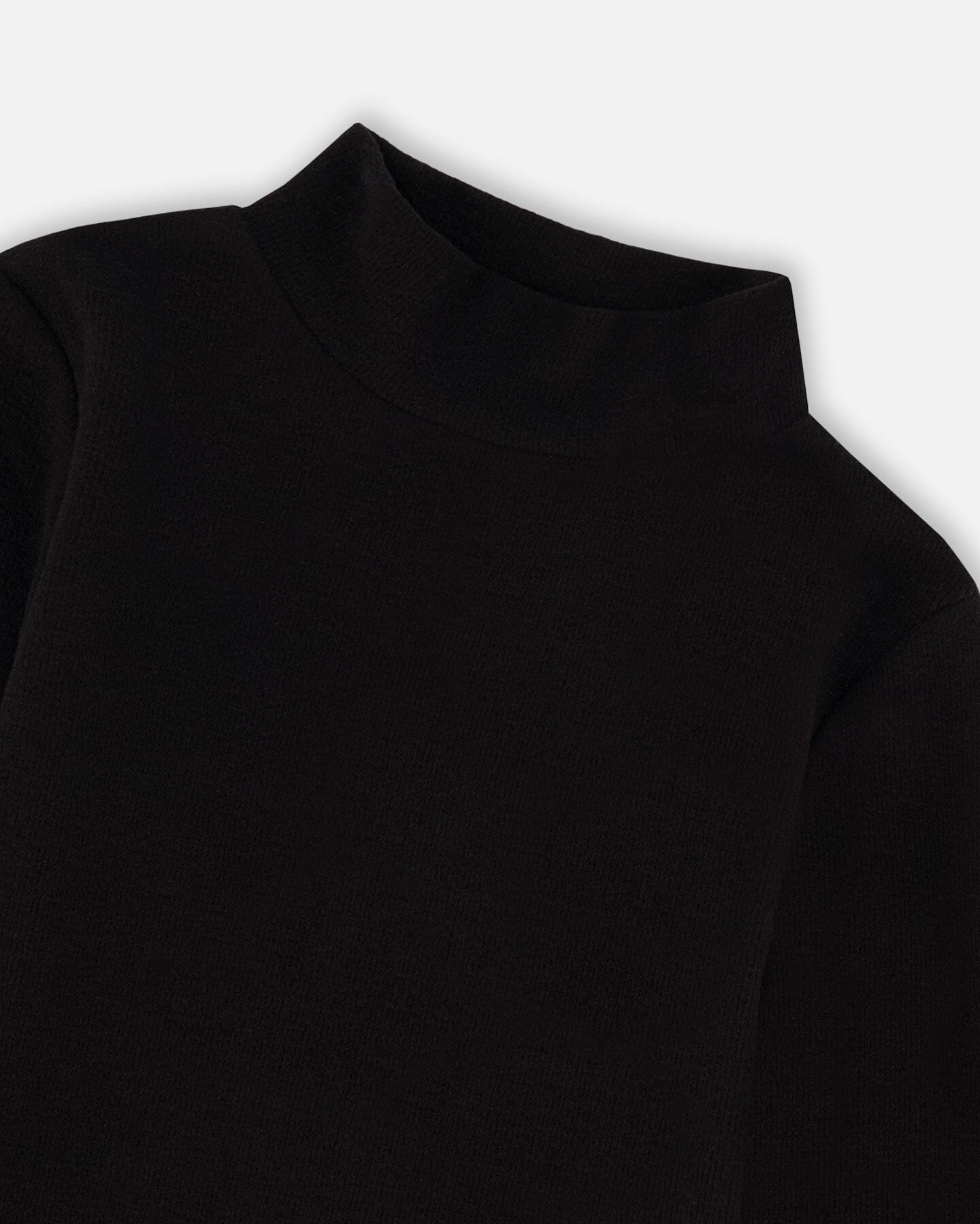 Super Soft Ribbed Mock Neck Top Black-3