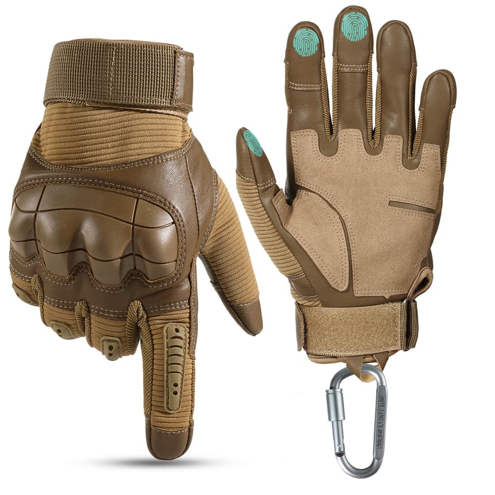 Tactical Outdoor Fitness Gear PU Leather Full Finger Glove-6