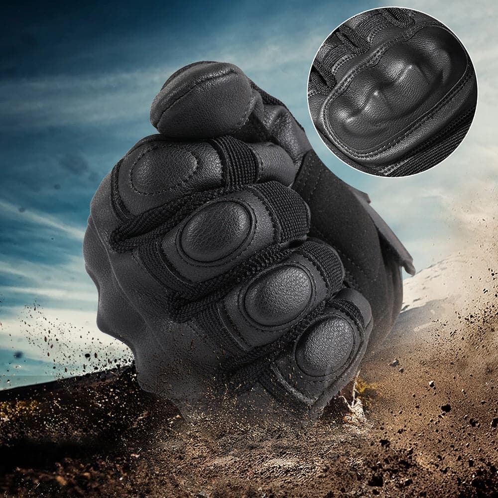 Tactical Outdoor Fitness Gear PU Leather Full Finger Glove-2