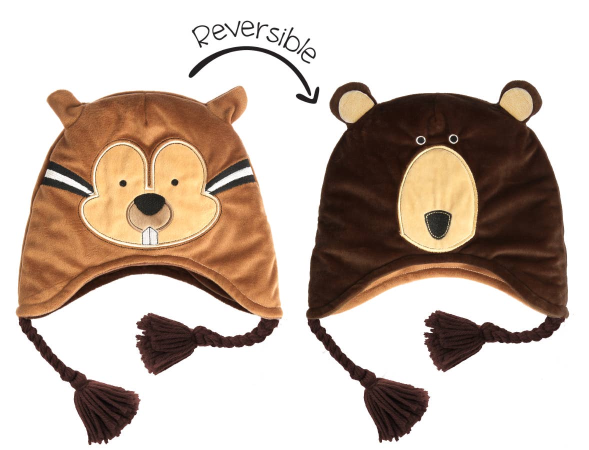 Chipmunk/Brown Bear Kids Winter Hat-1